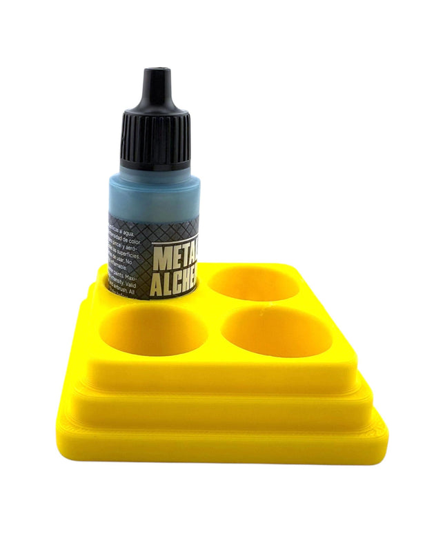 Jeff Did It - 18ml Paint Bottle Organizer - Compatible with The Army Painter 18ml Paint Bottles - Holds 4 Bottles - Square - Made in the USA