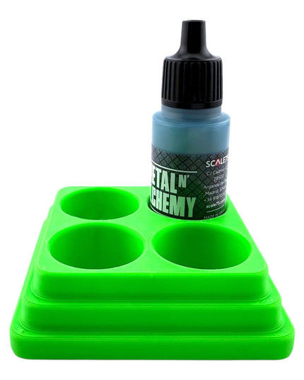 Jeff Did It - 18ml Paint Bottle Organizer - Compatible with The Army Painter 18ml Paint Bottles - Holds 4 Bottles - Square - Made in the USA