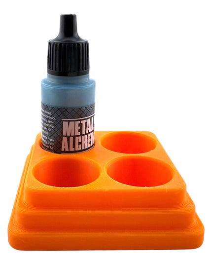 Jeff Did It - 18ml Paint Bottle Organizer - Compatible with The Army Painter 18ml Paint Bottles - Holds 4 Bottles - Square - Made in the USA