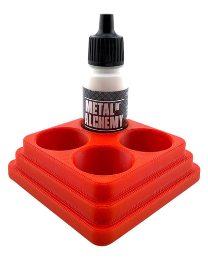 Jeff Did It - 18ml Paint Bottle Organizer - Compatible with The Army Painter 18ml Paint Bottles - Holds 4 Bottles - Square - Made in the USA