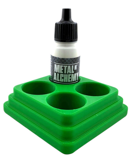 Jeff Did It - 18ml Paint Bottle Organizer - Compatible with The Army Painter 18ml Paint Bottles - Holds 4 Bottles - Square - Made in the USA