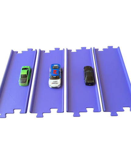 Jeff Did It - nano RC Straight 2 Lane Track Section 4 Pack  - Compatible with HPI nano, other nano RC's  and 1/64 Scale Cars Trucks