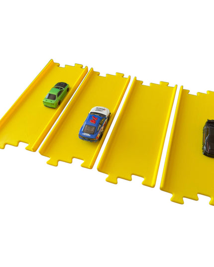 Jeff Did It - nano RC Straight 2 Lane Track Section 4 Pack  - Compatible with HPI nano, other nano RC's  and 1/64 Scale Cars Trucks