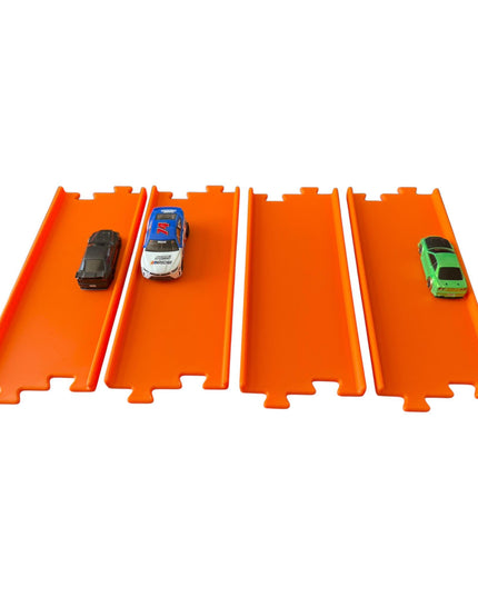 Jeff Did It - nano RC Straight 2 Lane Track Section 4 Pack  - Compatible with HPI nano, other nano RC's  and 1/64 Scale Cars Trucks
