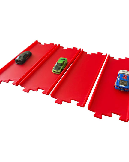 Jeff Did It - nano RC Straight 2 Lane Track Section 4 Pack  - Compatible with HPI nano, other nano RC's  and 1/64 Scale Cars Trucks
