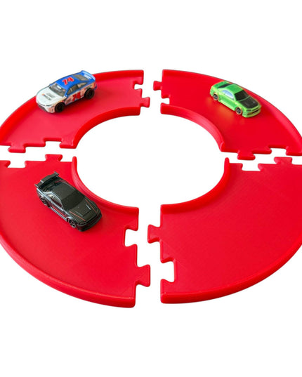 Jeff Did It - nano RC Curved 90 Deg Turn 2 Lane Track Section 4 Pack  - Compatible with HPI nano, other nano RC's and 1/64 Scale Cars Trucks