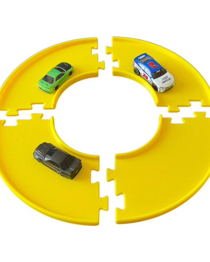 Jeff Did It - nano RC Curved 90 Deg Turn 2 Lane Track Section 4 Pack  - Compatible with HPI nano, other nano RC's and 1/64 Scale Cars Trucks