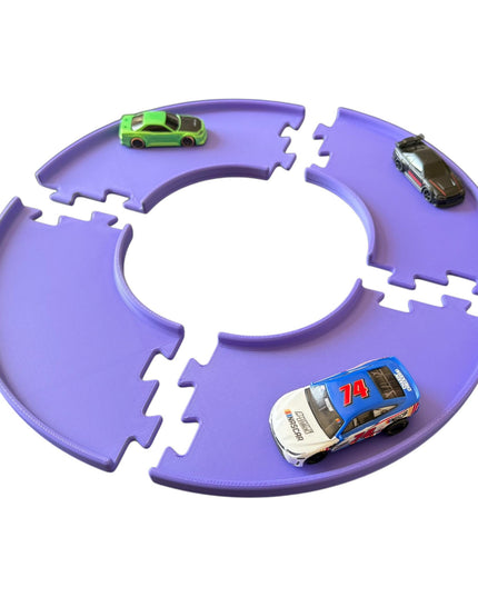 Jeff Did It - nano RC Curved 90 Deg Turn 2 Lane Track Section 4 Pack  - Compatible with HPI nano, other nano RC's and 1/64 Scale Cars Trucks