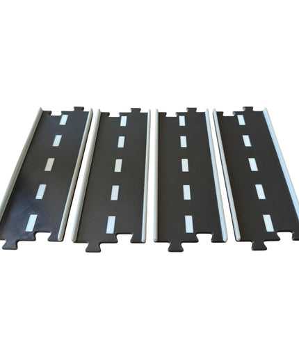 Jeff Did It - nano RC Straight 2 Lane Track Section 4 Pack - 3 Color  - Compatible with HPI nano, other nano RC's and 1/64 Scale Cars Trucks