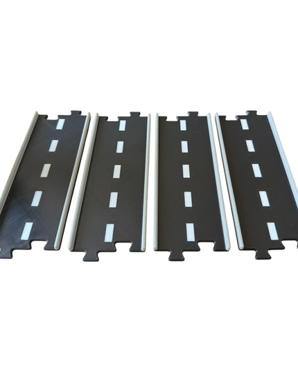 Jeff Did It - nano RC Straight 2 Lane Track Section 4 Pack - 3 Color  - Compatible with HPI nano, other nano RC's and 1/64 Scale Cars Trucks