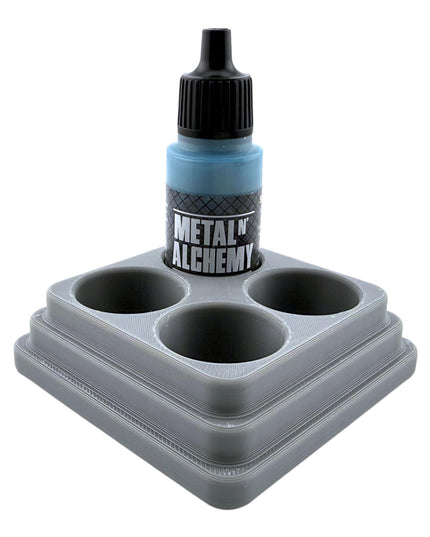 Jeff Did It - 18ml Paint Bottle Organizer - Compatible with The Army Painter 18ml Paint Bottles - Holds 4 Bottles - Square - Made in the USA