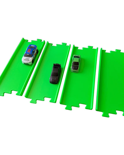 Jeff Did It - nano RC Straight 2 Lane Track Section 4 Pack  - Compatible with HPI nano, other nano RC's  and 1/64 Scale Cars Trucks