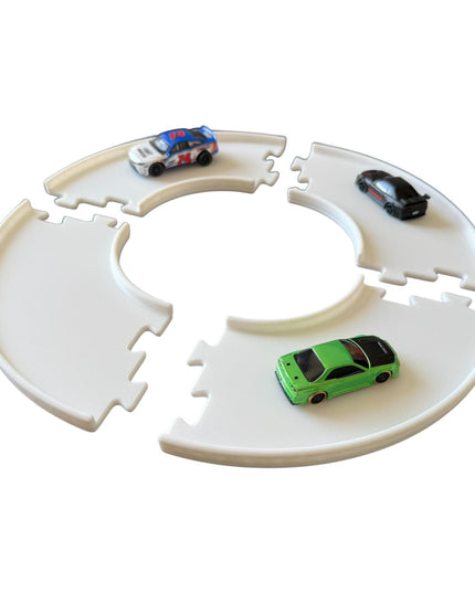 Jeff Did It - nano RC Curved 90 Deg Turn 2 Lane Track Section 4 Pack  - Compatible with HPI nano, other nano RC's and 1/64 Scale Cars Trucks