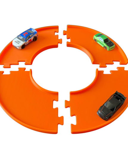 Jeff Did It - nano RC Curved 90 Deg Turn 2 Lane Track Section 4 Pack  - Compatible with HPI nano, other nano RC's and 1/64 Scale Cars Trucks