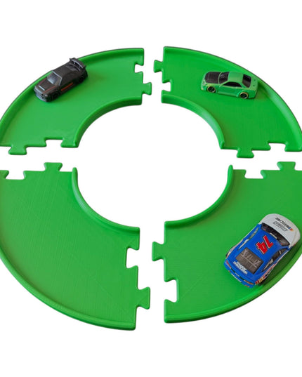 Jeff Did It - nano RC Curved 90 Deg Turn 2 Lane Track Section 4 Pack  - Compatible with HPI nano, other nano RC's and 1/64 Scale Cars Trucks