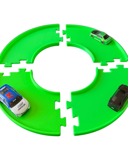 Jeff Did It - nano RC Curved 90 Deg Turn 2 Lane Track Section 4 Pack  - Compatible with HPI nano, other nano RC's and 1/64 Scale Cars Trucks