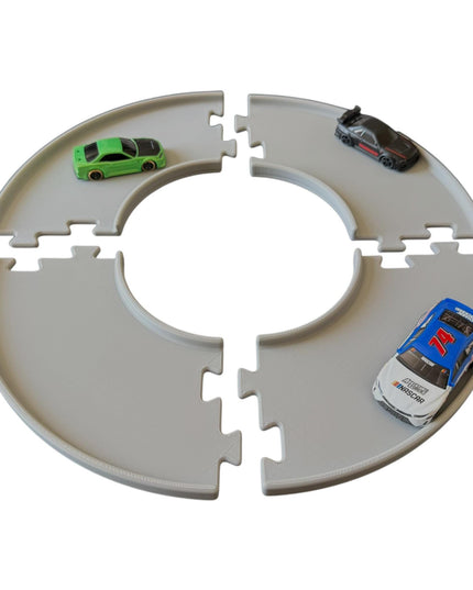 Jeff Did It - nano RC Curved 90 Deg Turn 2 Lane Track Section 4 Pack  - Compatible with HPI nano, other nano RC's and 1/64 Scale Cars Trucks