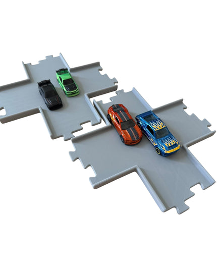 Jeff Did It - nano RC X Cross 2 Lane Track Section 2 Pack  - Compatible with HPI nano, other nano RC's  and 1/64 Scale Cars Trucks