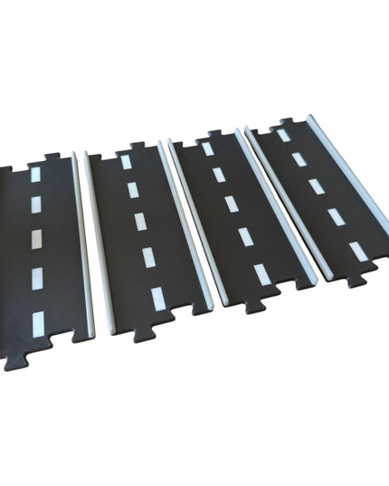 Jeff Did It - nano RC Straight 2 Lane Track Section 4 Pack - 3 Color  - Compatible with HPI nano, other nano RC's and 1/64 Scale Cars Trucks