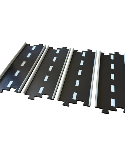 Jeff Did It - nano RC Straight 2 Lane Track Section 4 Pack - 3 Color  - Compatible with HPI nano, other nano RC's and 1/64 Scale Cars Trucks