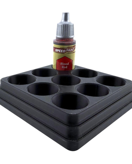 Jeff Did It - 18ml  Paint Bottle Organizer - Compatible with The Army Painter 18ml  Paint Bottles - Holds 9 Bottles - Made in the USA