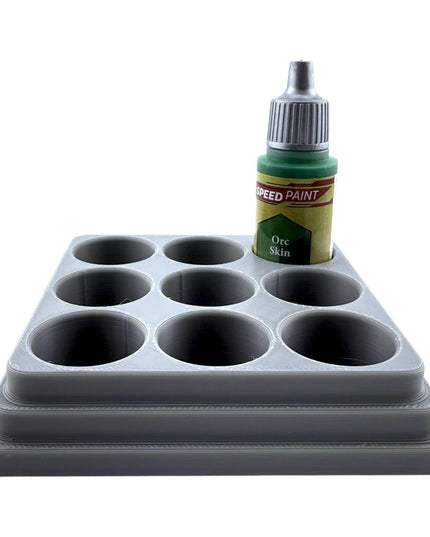 Jeff Did It - 18ml  Paint Bottle Organizer - Compatible with The Army Painter 18ml  Paint Bottles - Holds 9 Bottles - Made in the USA