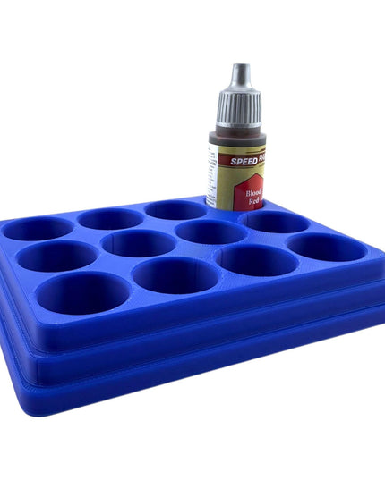 Jeff Did It - 18ml  Paint Bottle Organizer - Compatible with The Army Painter 18ml Paint Bottles - Holds 12 Bottles - Made in the USA