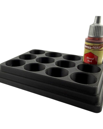 Jeff Did It - 18ml  Paint Bottle Organizer - Compatible with The Army Painter 18ml Paint Bottles - Holds 12 Bottles - Made in the USA