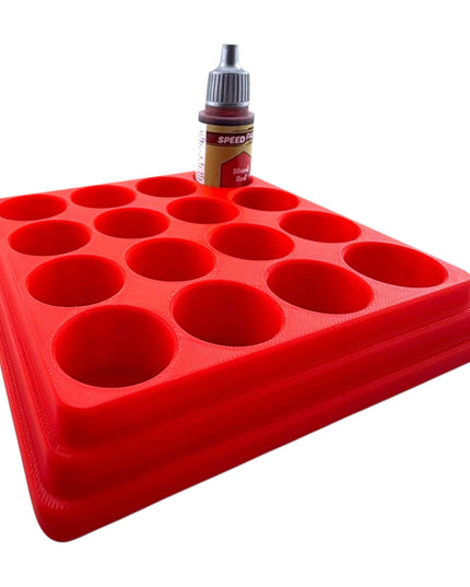 Jeff Did It - 18ml Paint Bottle Organizer - Compatible with The Army Painter 18ml Paint Bottles - Holds 4 Bottles - Made in the USA