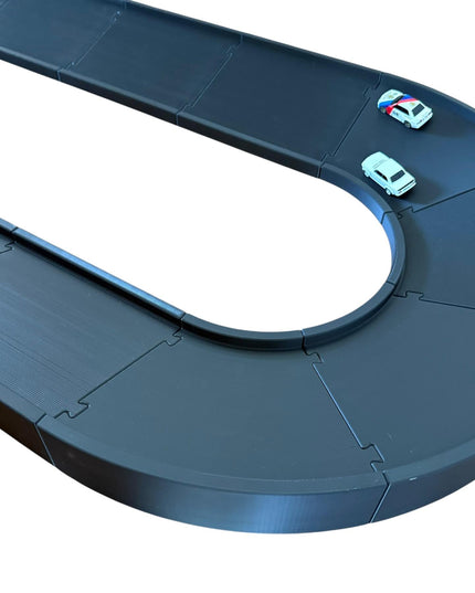 Jeff Did It - nano RC Banked  4 Lane High Speed Raceway Med - Compatible with HPI nano and similar - Can Be Expanded - Made in the USA