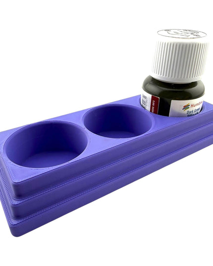 Jeff Did It! 28ml Bottle Holder - Holds 3 Bottles Compatible with Humbrol 28ml Bottles - 3D Printed - Designed and Manufactured in America