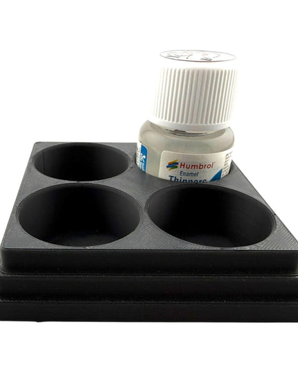 Jeff Did It! 28ml Bottle Holder Square - Holds 4 Bottles Compatible with Humbrol 28ml Bottles - 3D Printed - Designed & Made in the USA