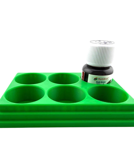 Jeff Did It! 28ml Bottle Holder Square - Holds 6 Bottles Compatible with Humbrol 28ml Bottles - 3D Printed - Designed & Made in the USA