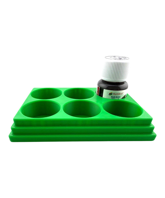 Jeff Did It! 28ml Bottle Holder Square - Holds 6 Bottles Compatible with Humbrol 28ml Bottles - 3D Printed - Designed & Made in the USA
