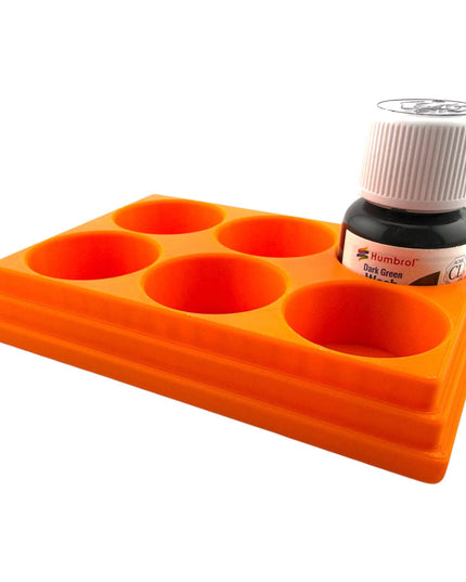 Jeff Did It! 28ml Bottle Holder Square - Holds 6 Bottles Compatible with Humbrol 28ml Bottles - 3D Printed - Designed & Made in the USA