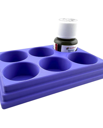 Jeff Did It! 28ml Bottle Holder Square - Holds 6 Bottles Compatible with Humbrol 28ml Bottles - 3D Printed - Designed & Made in the USA