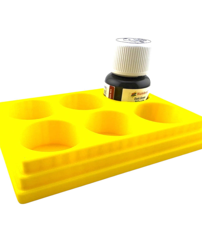 Jeff Did It! 28ml Bottle Holder Square - Holds 6 Bottles Compatible with Humbrol 28ml Bottles - 3D Printed - Designed & Made in the USA