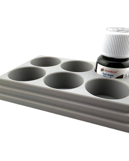 Jeff Did It! 28ml Bottle Holder Square - Holds 6 Bottles Compatible with Humbrol 28ml Bottles - 3D Printed - Designed & Made in the USA