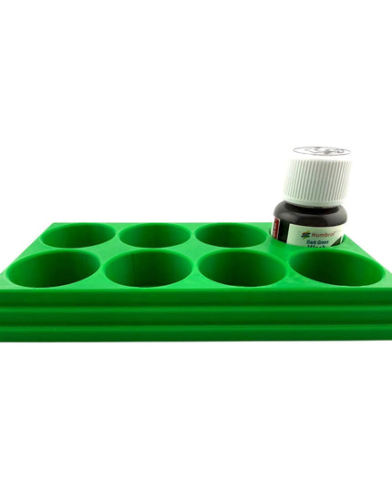 Jeff Did It! 28ml Bottle Holder Square - Holds 8 Bottles Compatible with Humbrol 28ml Bottles - 3D Printed - Designed & Made in the USA