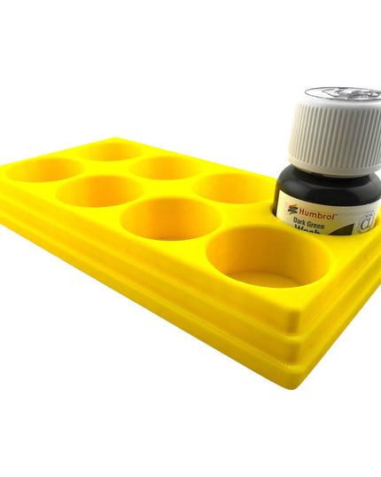 Jeff Did It! 28ml Bottle Holder Square - Holds 8 Bottles Compatible with Humbrol 28ml Bottles - 3D Printed - Designed & Made in the USA