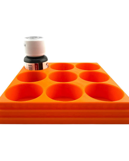 Jeff Did It! 28ml Bottle Holder Square - Holds 9 Bottles Compatible with Humbrol 28ml Bottles - 3D Printed - Designed & Made in the USA