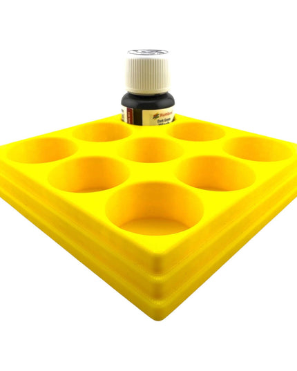Jeff Did It! 28ml Bottle Holder Square - Holds 9 Bottles Compatible with Humbrol 28ml Bottles - 3D Printed - Designed & Made in the USA