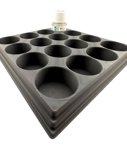 Jeff Did It! 28ml Bottle Holder Square - Holds 16 Bottles Compatible with Humbrol 28ml Bottles - 3D Printed - Designed & Made in the USA