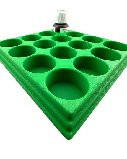 Jeff Did It! 28ml Bottle Holder Square - Holds 16 Bottles Compatible with Humbrol 28ml Bottles - 3D Printed - Designed & Made in the USA