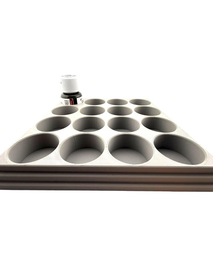 Jeff Did It! 28ml Bottle Holder Square - Holds 16 Bottles Compatible with Humbrol 28ml Bottles - 3D Printed - Designed & Made in the USA