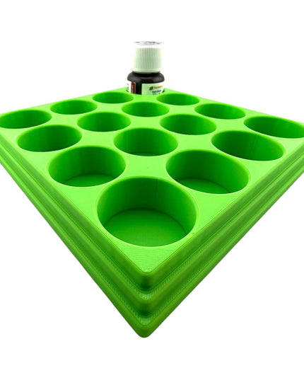 Jeff Did It! 28ml Bottle Holder Square - Holds 16 Bottles Compatible with Humbrol 28ml Bottles - 3D Printed - Designed & Made in the USA