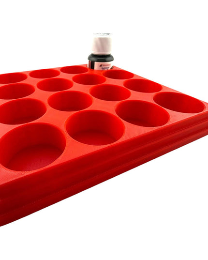 Jeff Did It! 28ml Bottle Holder Square - Holds 16 Bottles Compatible with Humbrol 28ml Bottles - 3D Printed - Designed & Made in the USA