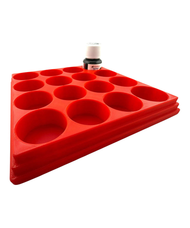 Jeff Did It! 28ml Bottle Holder Square - Holds 16 Bottles Compatible with Humbrol 28ml Bottles - 3D Printed - Designed & Made in the USA