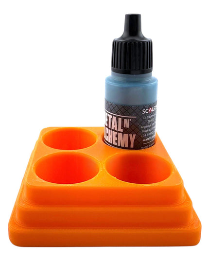 Jeff Did It - 17ml Paint Bottle Organizer Square - Compatible with The Scale 75 17ml Paint Bottles - Holds 4 Bottles - Made in the USA