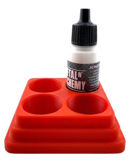 Jeff Did It - 17ml Paint Bottle Organizer Square - Compatible with The Scale 75 17ml Paint Bottles - Holds 4 Bottles - Made in the USA